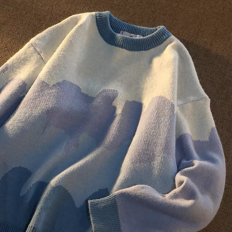 Abstract Forest Gradient Knit Sweater
