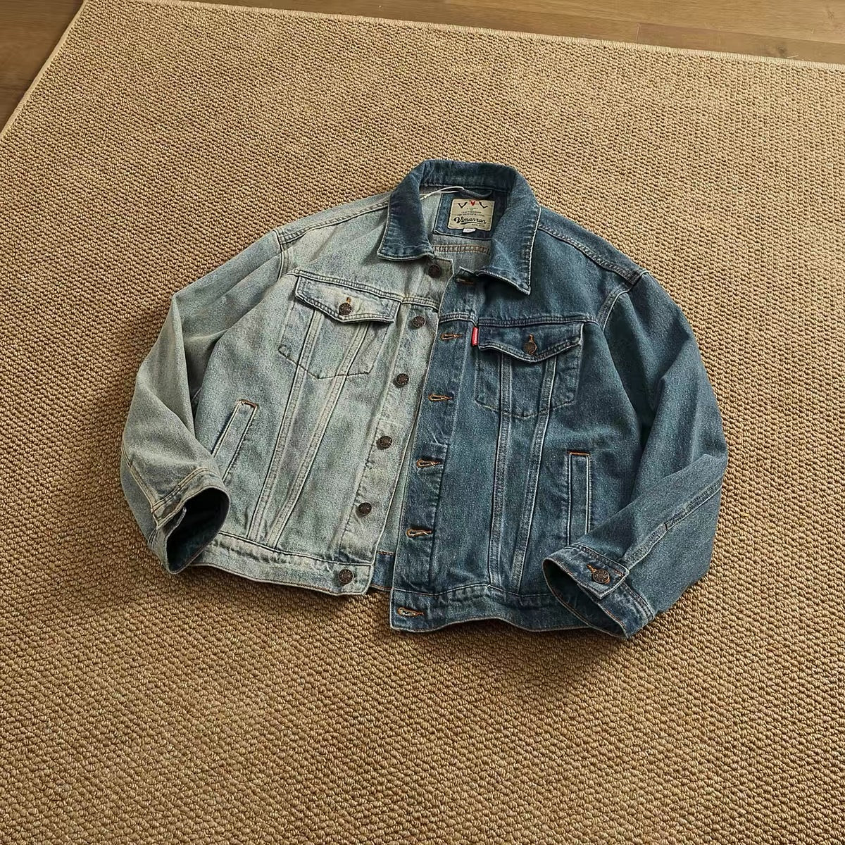 Asher Two-Tone Washed Denim Jacket