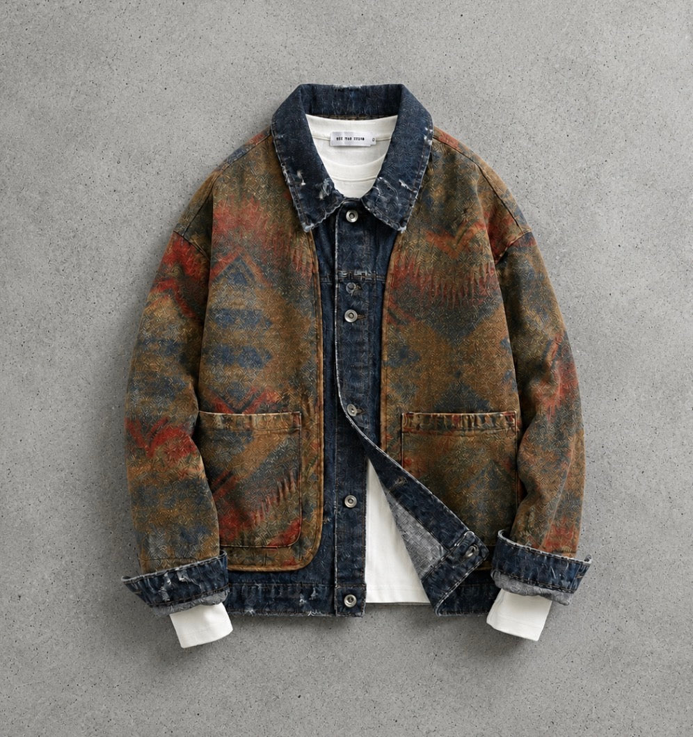 Aztec Denim Patchwork Jacket