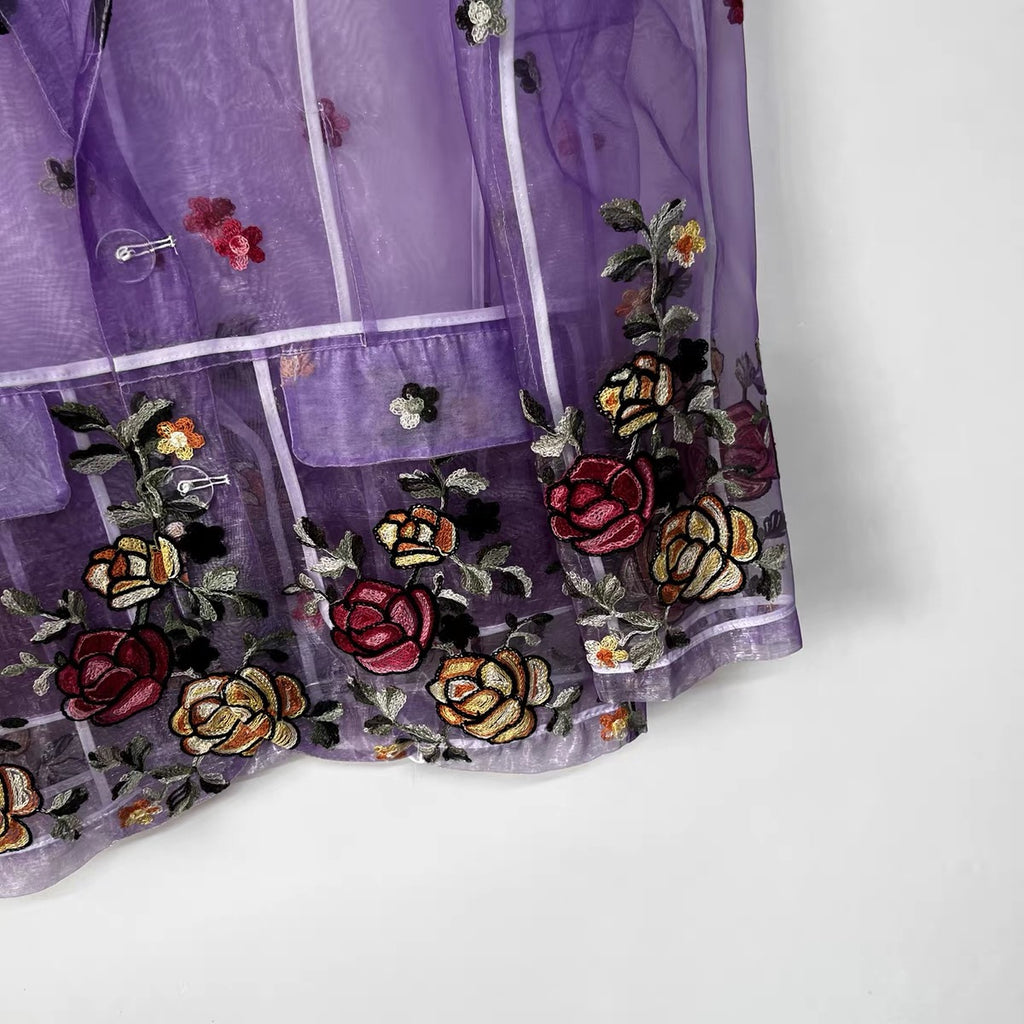 Violet Sheer Floral Blazer