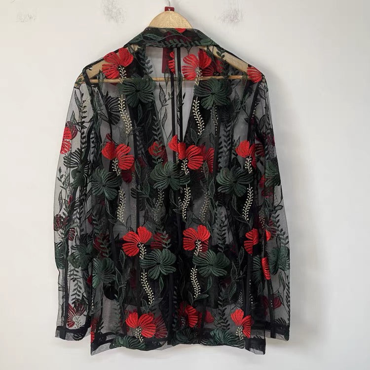 Scarlet Garden Organza Blazer
