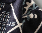 Retro Plaid Knit Sweater