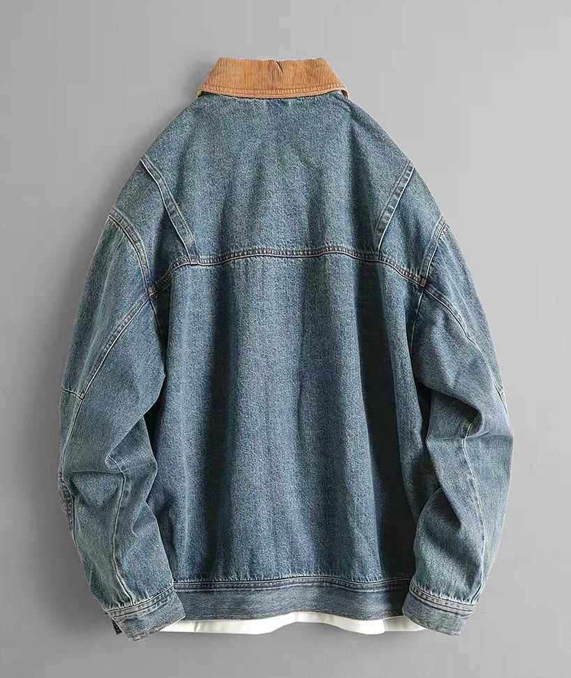 Calder Contrast-Collar Denim Workwear Jacket