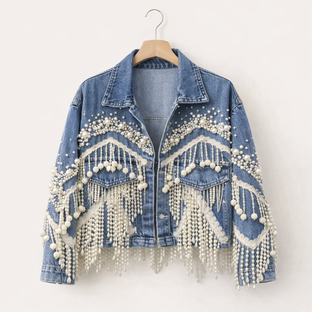 Pearl Fringe Embellished Jacket