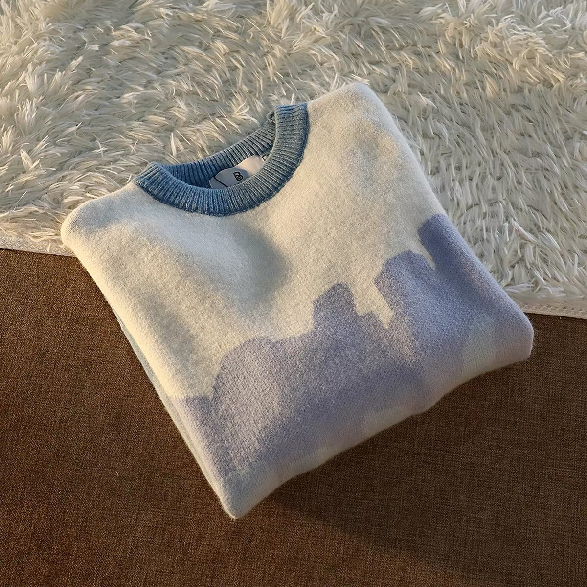 Abstract Forest Gradient Knit Sweater