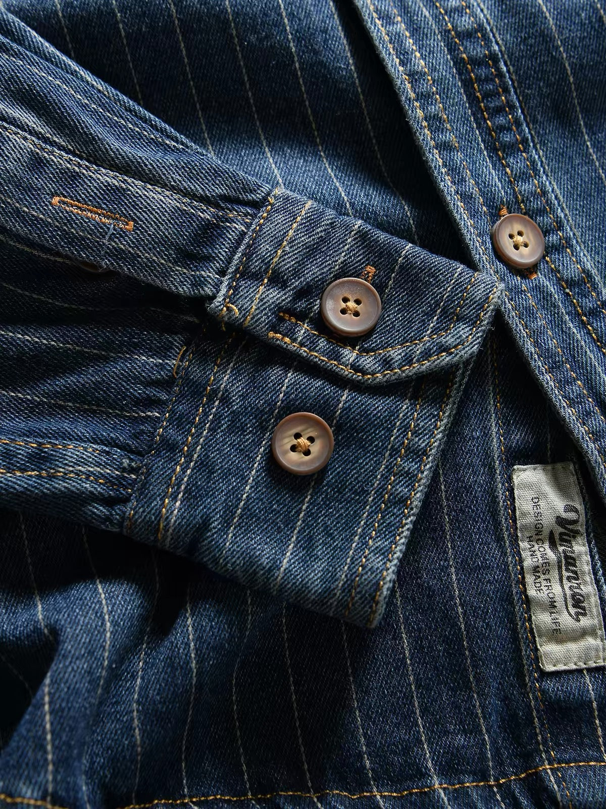 Vintage Pinstripe 100% Cotton Work Shirt