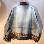 Boho Trim Reworked Denim Jacket