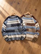 Patchwork Cable Knit Sweater