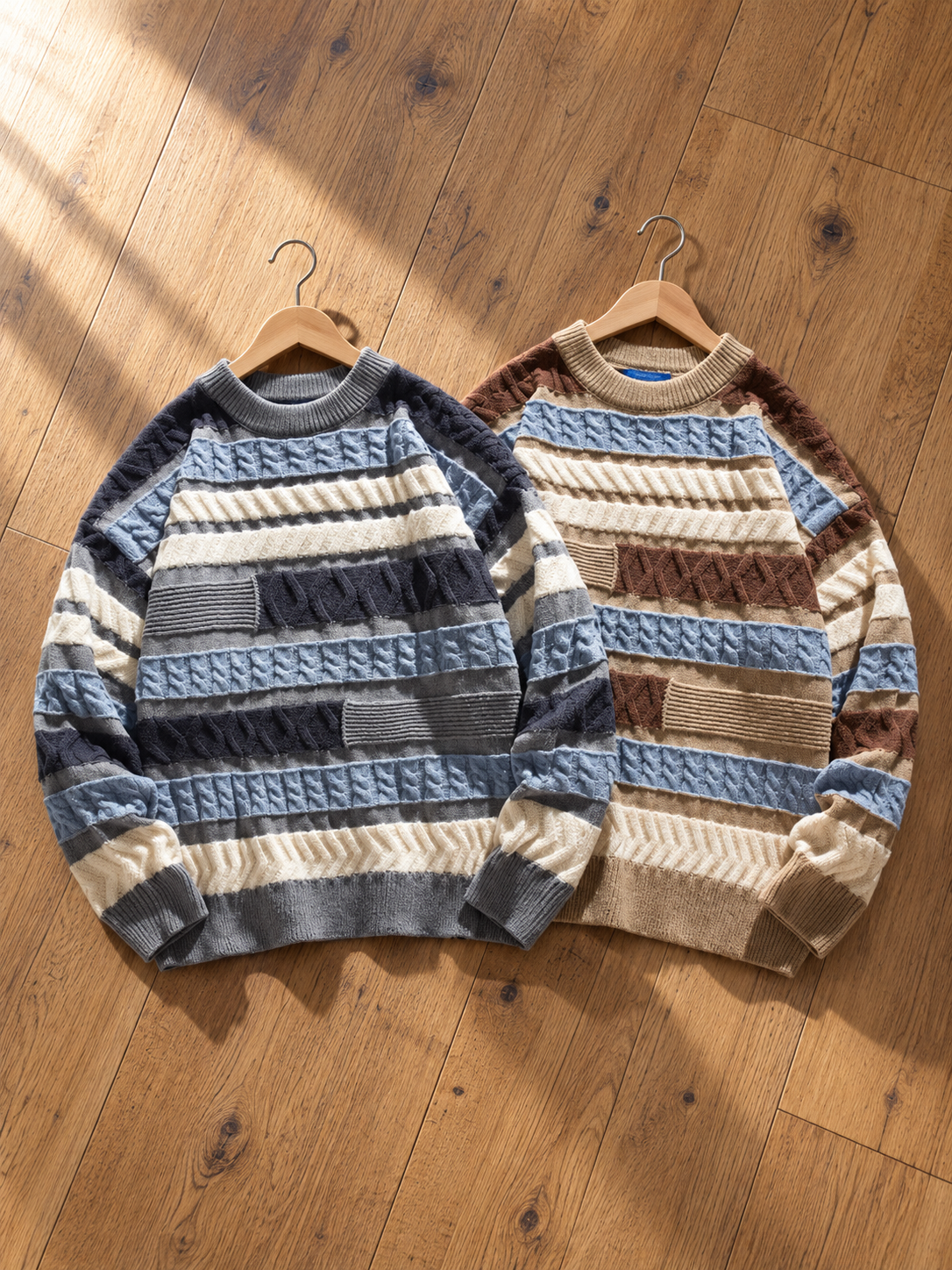 Patchwork Cable Knit Sweater