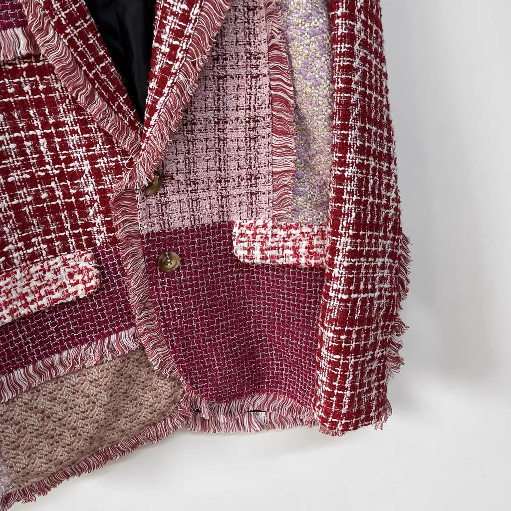 Rose Tweed Patchwork Blazer