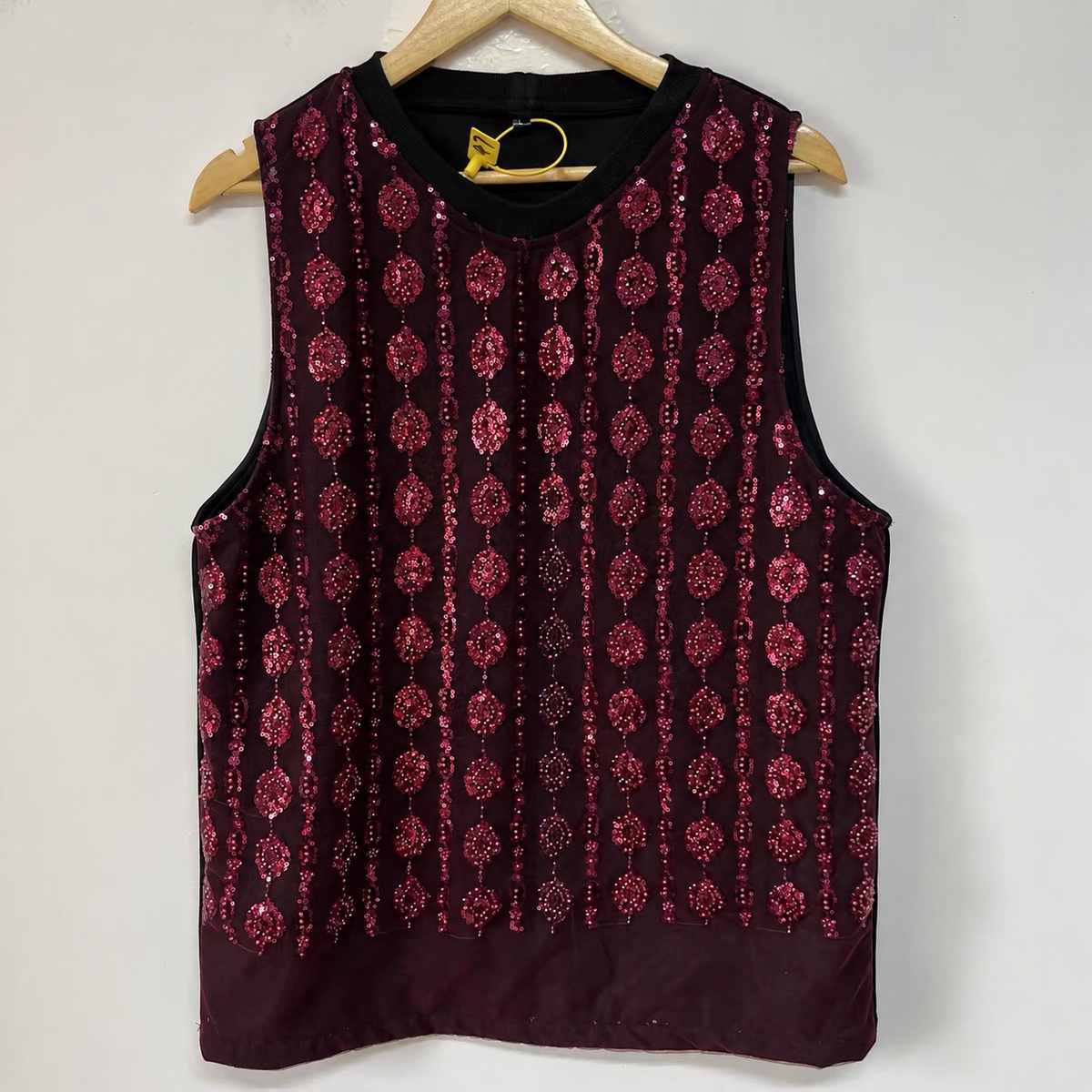 Burgundy Sequin Tank Top