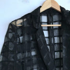 Shadow Grid Sheer Blazer