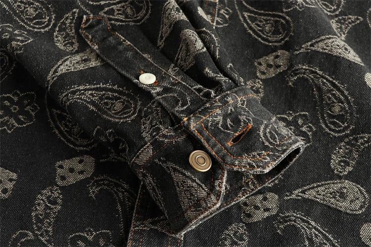Washed Paisley Denim Shirt