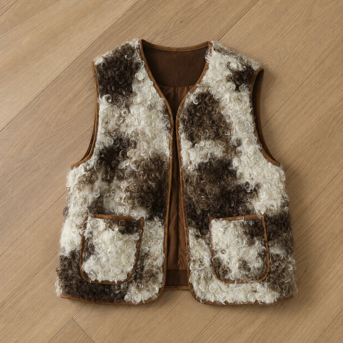 Sienna Two-Tone Faux Shearling Vest