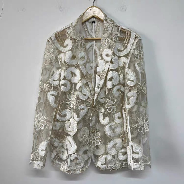 Ivory Bloom Blazer