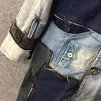 Upcycled Patchwork Denim Trench Coat