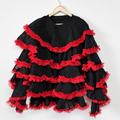 Crimson Ruffle Top