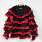 Crimson Ruffle Top