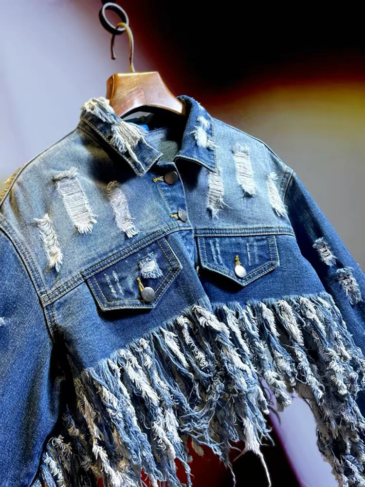 Wild Fringe Denim Jacket