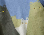Fuzzy Cat Graphic Knit Sweater