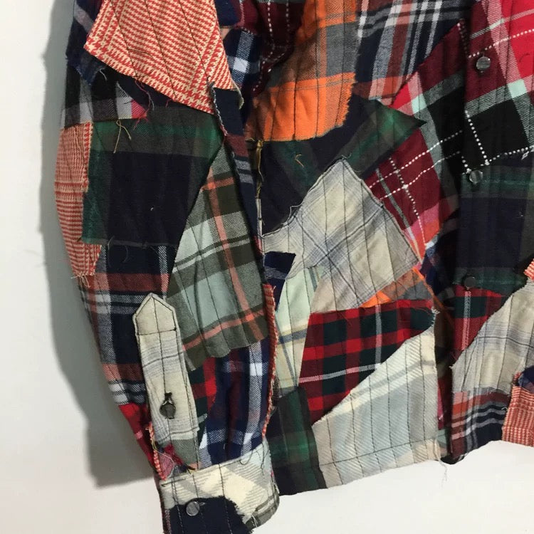 Patchwork Plaid Shirt Jacket