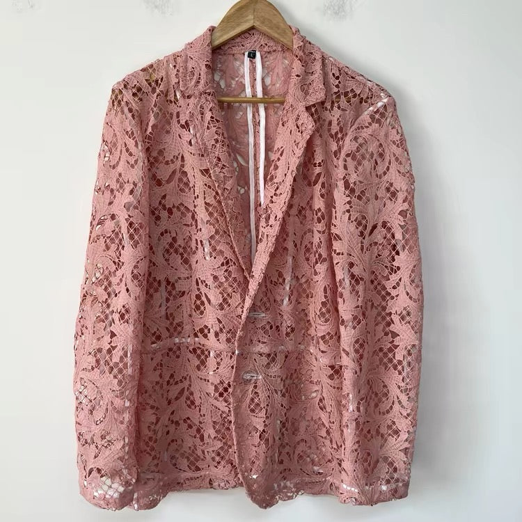 Rosette Lace Blazer