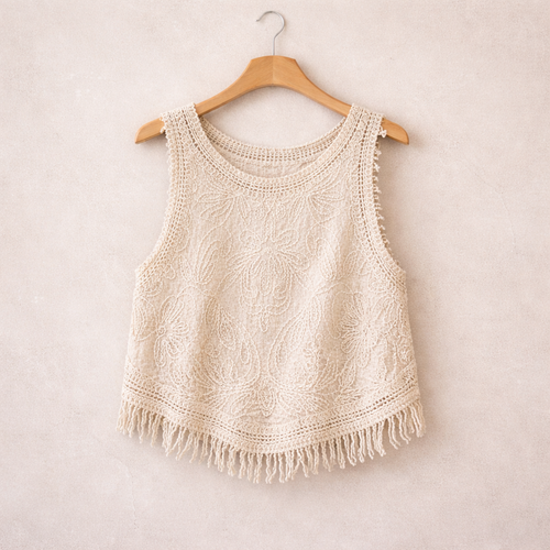 Beaded Embellishments Hand-Crocheted Top ()