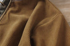 Colorblock Lace-Up Corduroy Hoodie