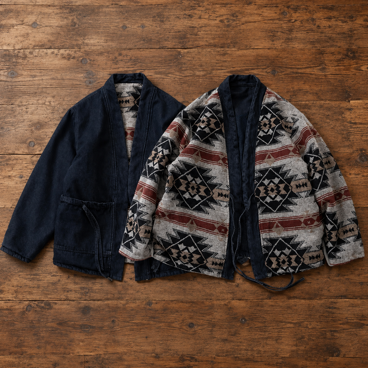 Reversible Padded Kimono Jacket