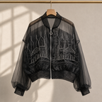 Noir Cathedral Sheer Bomber Jacket