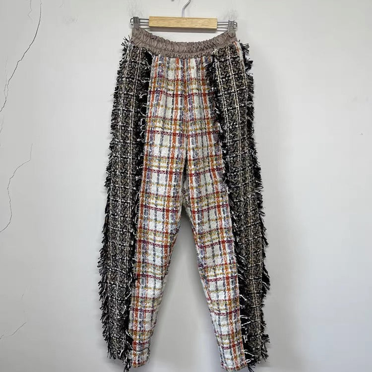 Mosaic Fringe Patchwork Pants