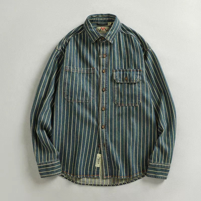 Stripe Cotton Work Shirt