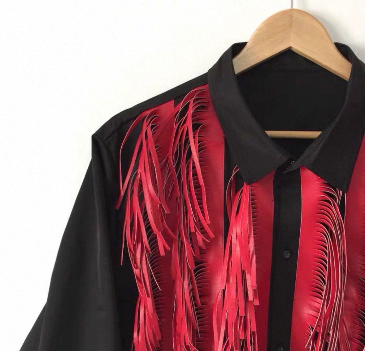 Crimson Fringe Shirt