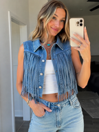 Fringe Denim Vest