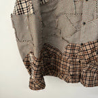 Crosscut Patchwork Plaid Shirt