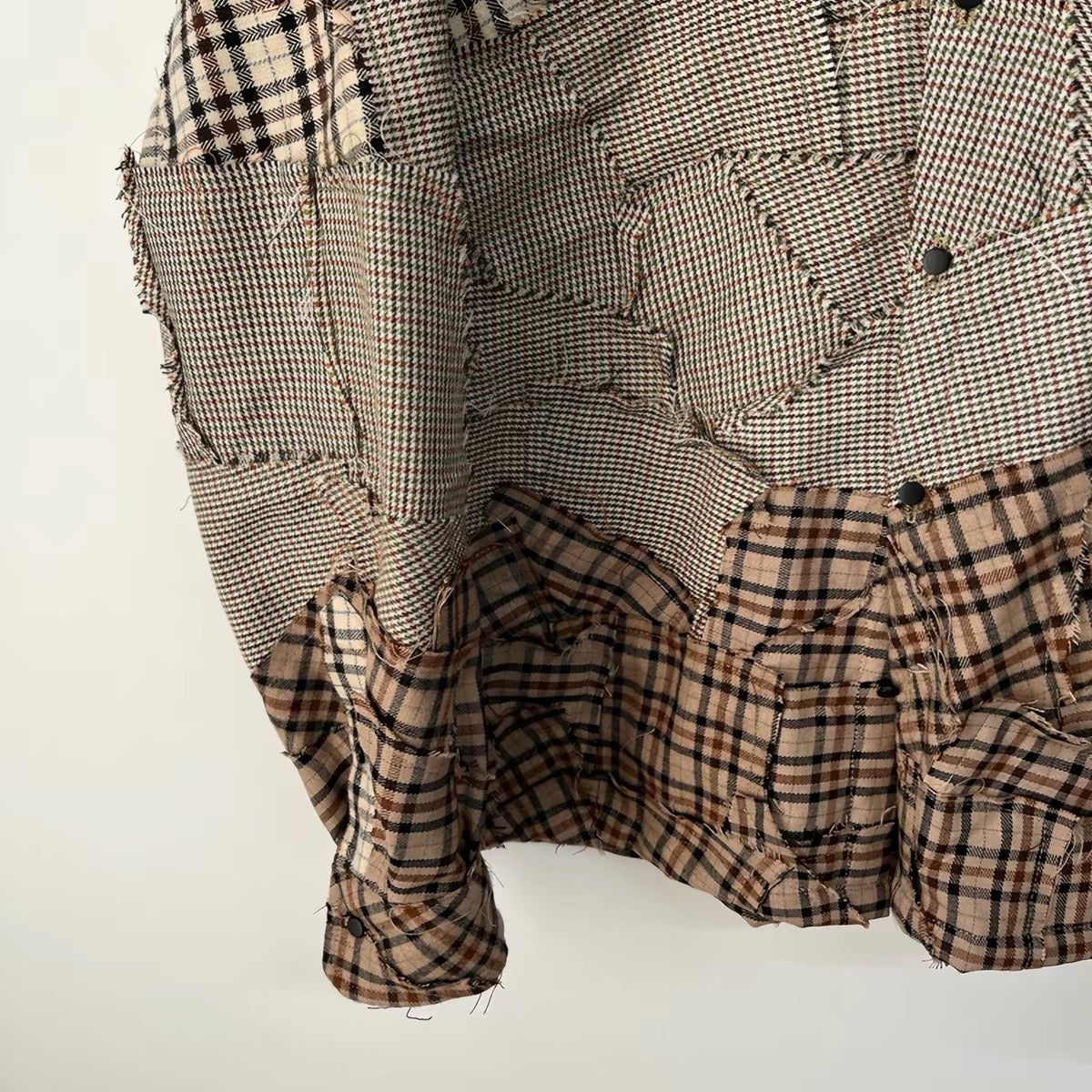 Crosscut Patchwork Plaid Shirt