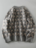 Mushroom Jacquard Knit Sweater