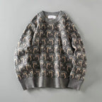 Mushroom Jacquard Knit Sweater