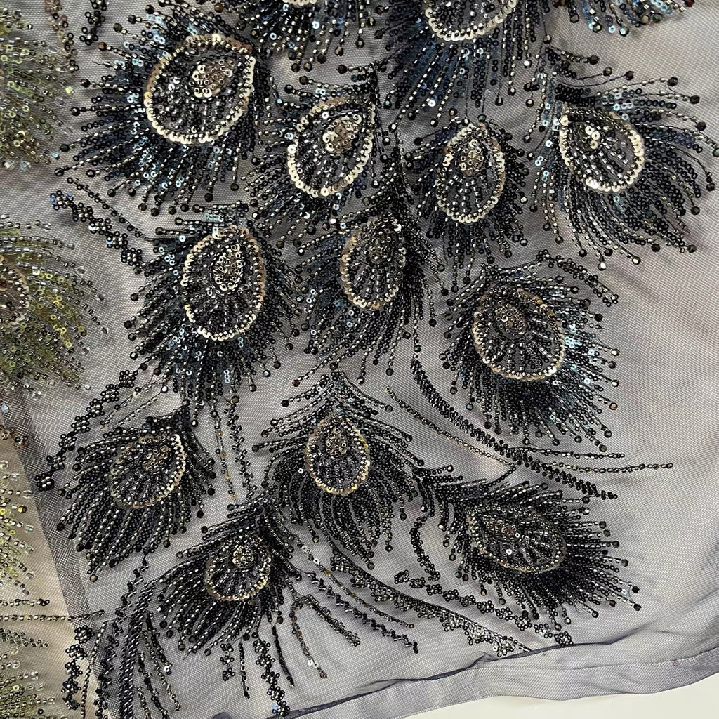 Silver Peacock Sequin Tank Top