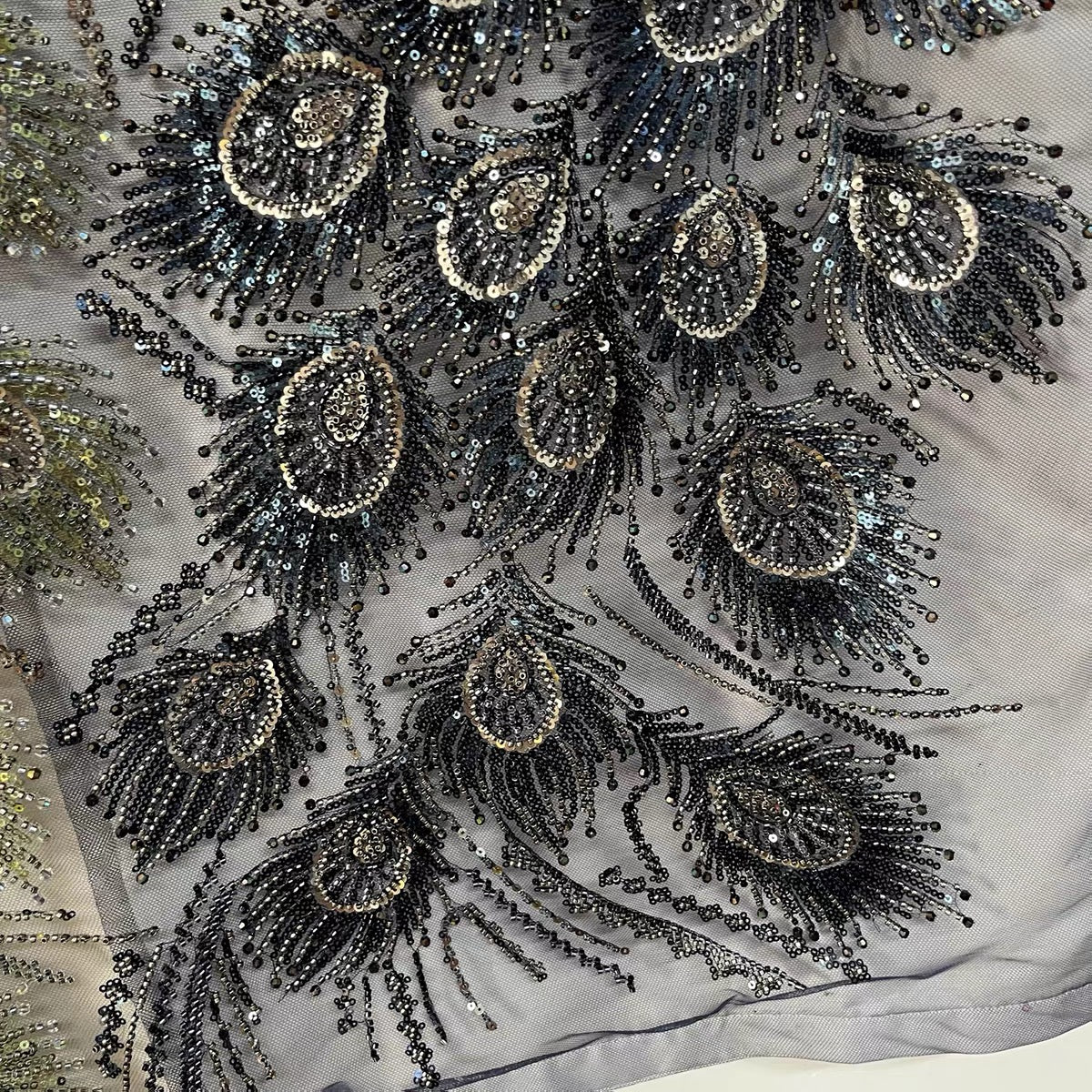 Silver Peacock Sequin Tank Top