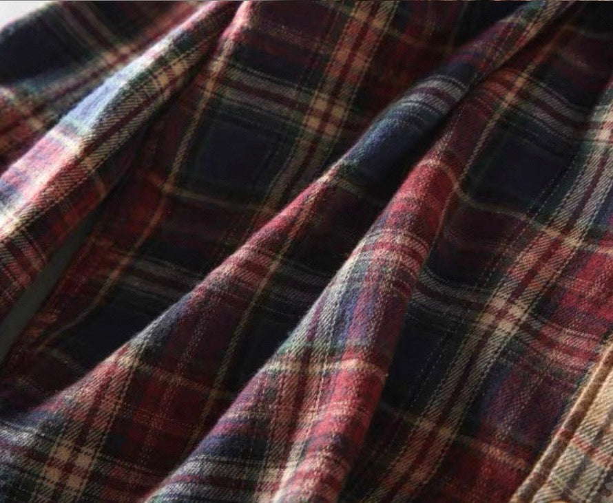 Patchwork Plaid Workwear Shirt Jacket