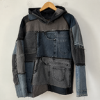 Upcycled Rift Patchwork Denim Hoodie