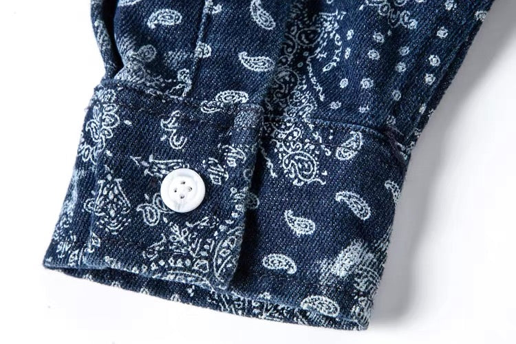 Indigo Paisley Patchwork Shirt
