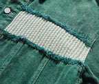 Sage Patchwork Denim Jacket