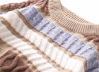 Patchwork Cable Knit Sweater