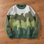 Abstract Forest Gradient Knit Sweater