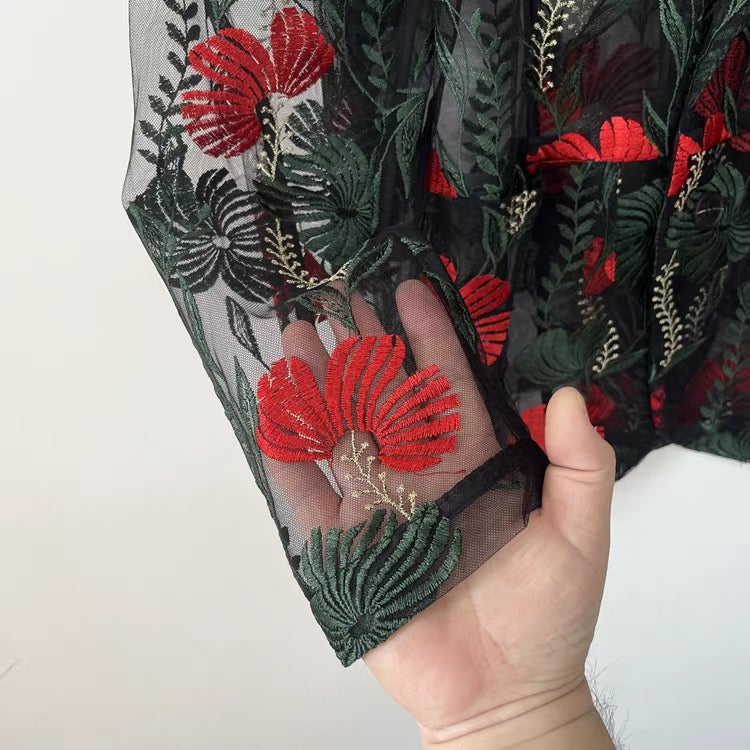 Scarlet Garden Organza Blazer