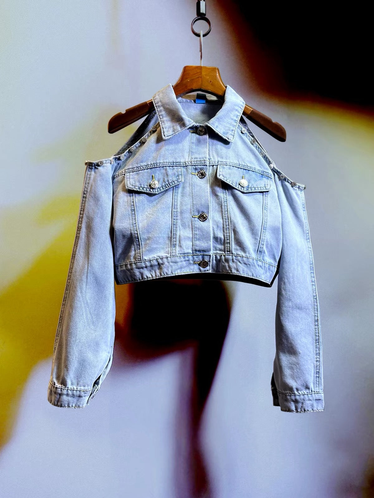 Halo Cutout Denim Jacket