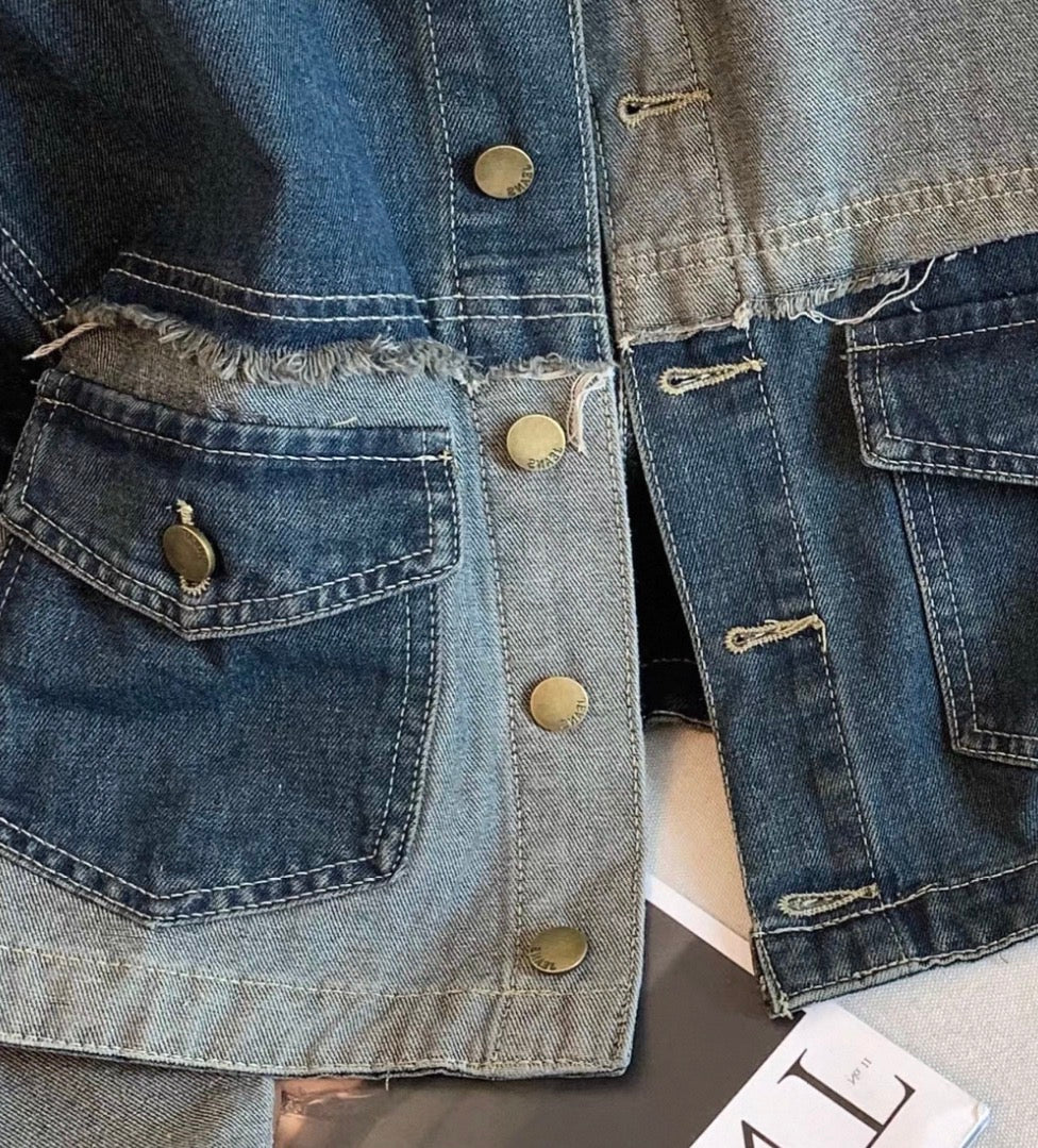 Riley Reworked Patchwork Denim Jacket