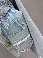 Western Fringe Denim Jacket